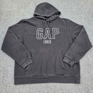 GAP 1969 Black Pullover Hoodie Sweatshirt Size Small Long‎ Sleeve Y2K  Vintage